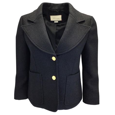 ca37394 ca14517 ca84937 gucci|Gucci Black / Gold Buttoned Wool Blazer ref.980258.